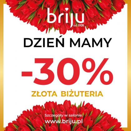 Promocja Dzień Mamy - 30% na złotą biżuterię !